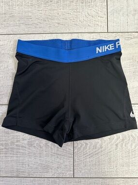 Nike Black Shorts with Blue Waistband